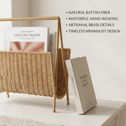 Harovex® Hand-Woven Magazine Basket