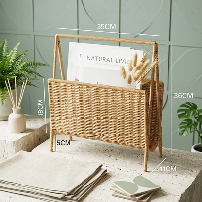 Harovex® Hand-Woven Magazine Basket