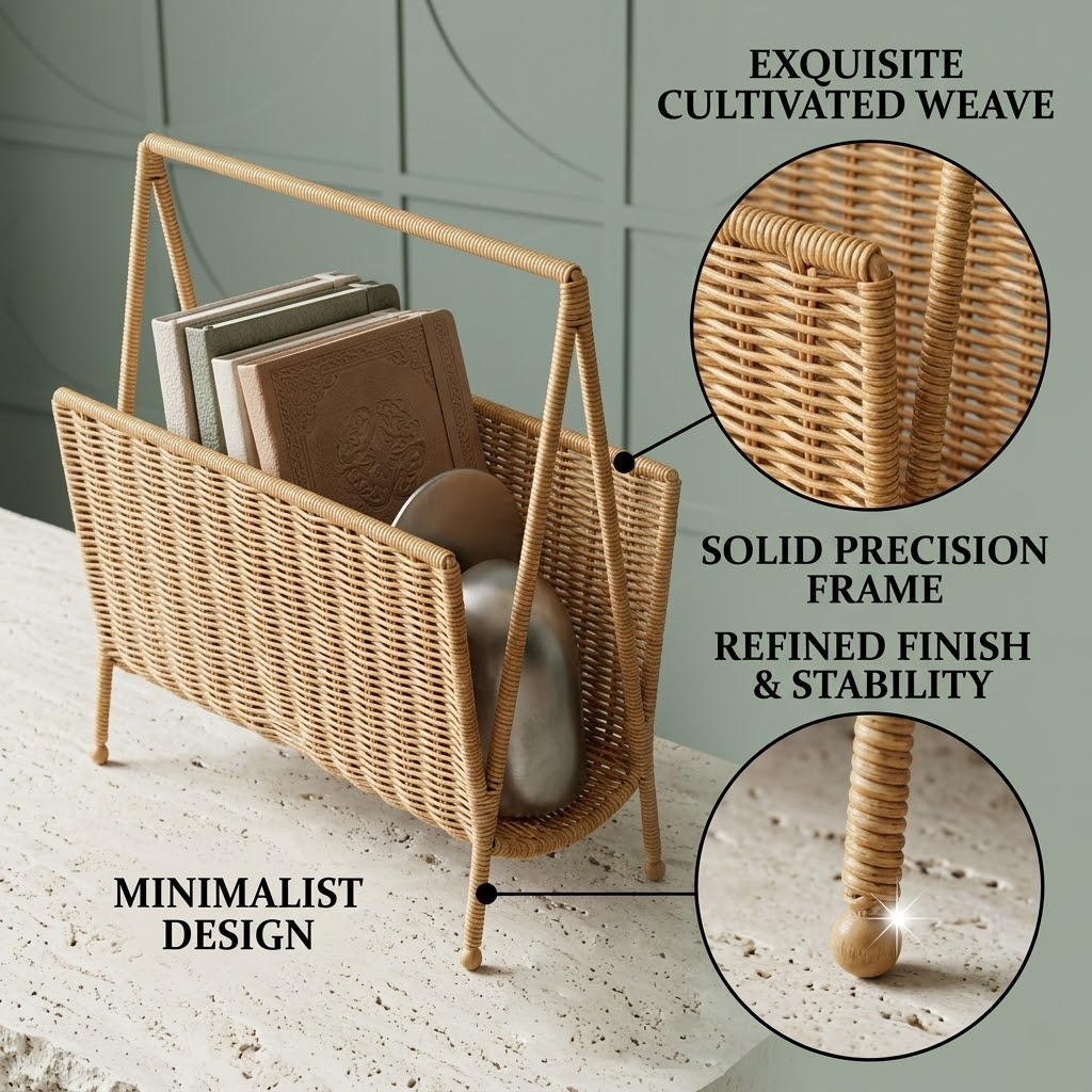 Harovex® Hand-Woven Magazine Basket