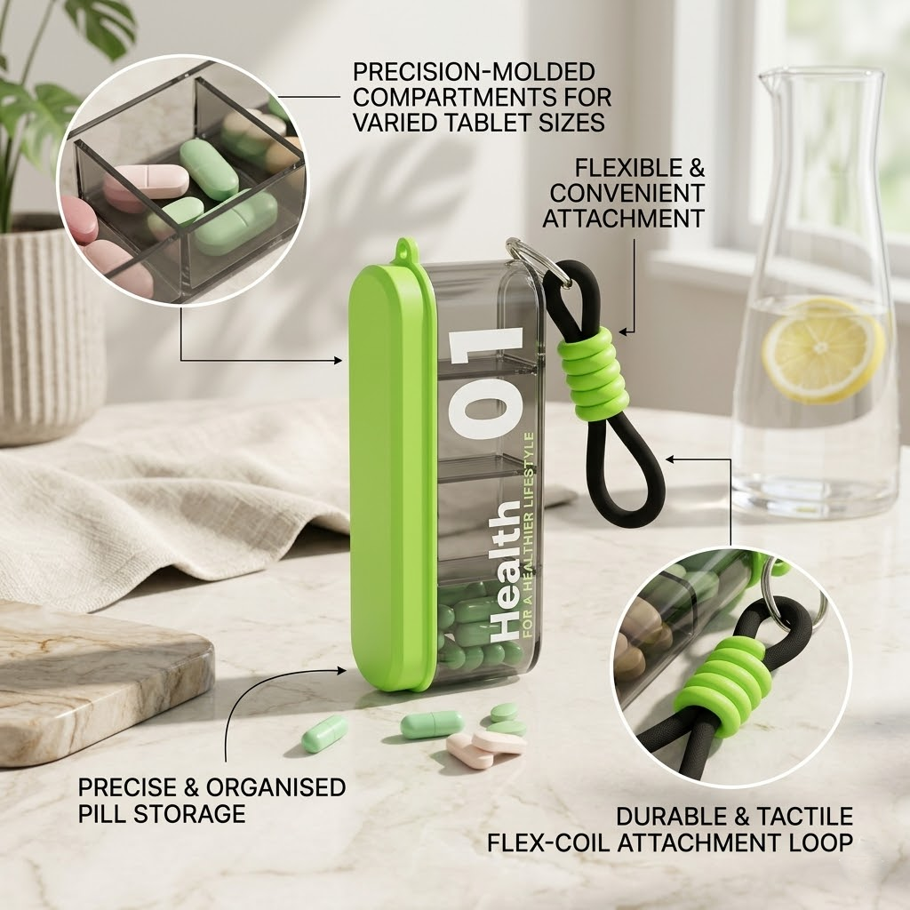 Harovex® Portable Pill Organizer – 4 Compartments